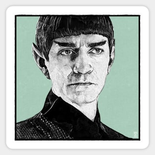 Disco Space Dad Monochrome Ink Portrait Sticker